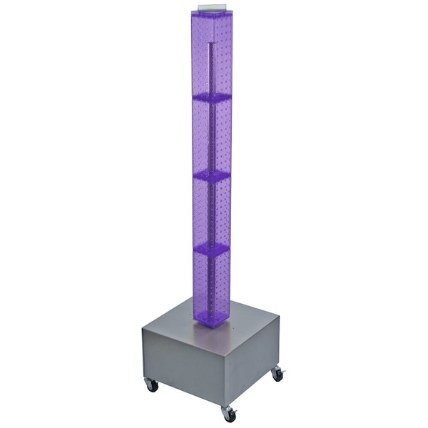 Four-Sided Pegboard Floor Revolving Display Panel Size: 4"W x 48"H